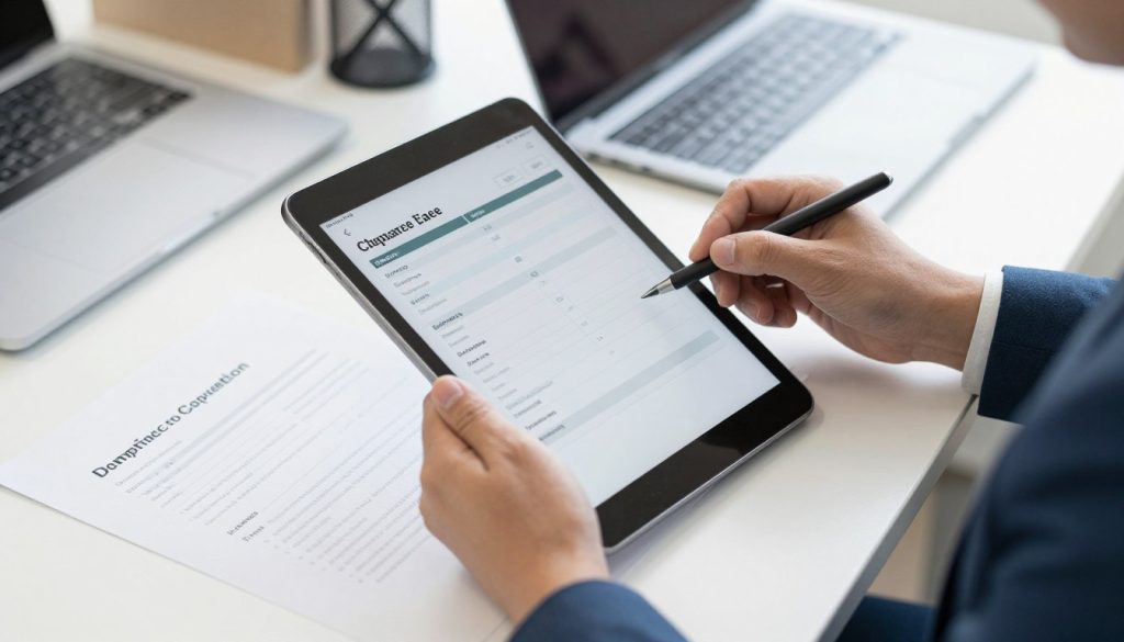 Business professional reviewing checklist to avoid address change mistakes