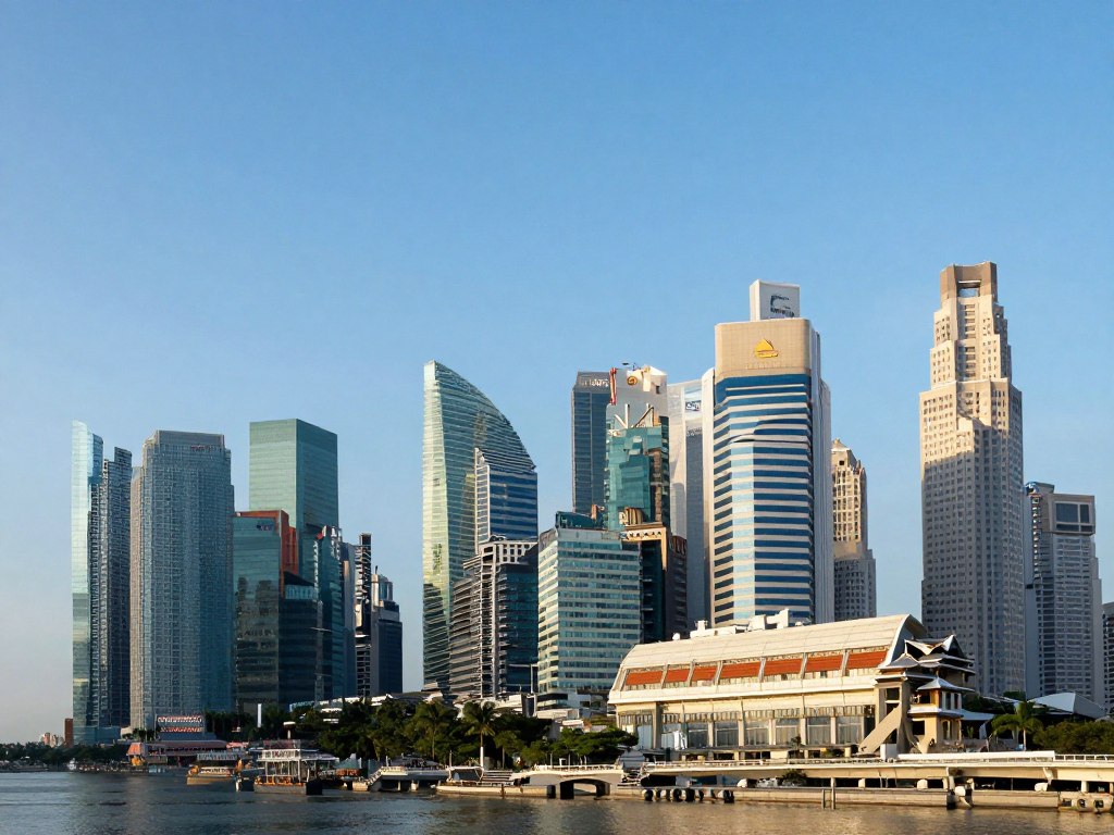 Singapore business district skyline showing corporate registered office buildings and compliance infrastructure